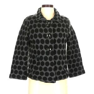 Boden Stylish Polka Dot Boiled Wool Cardigan Jacket Size 18